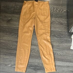 Nicole Miller Tan Leather Chinos